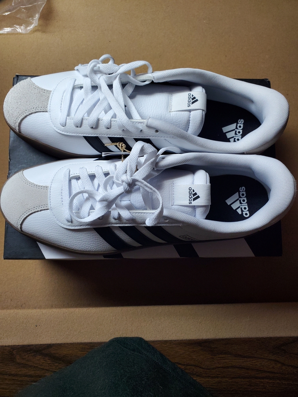 adidas White and Black Retro Court Sneakers